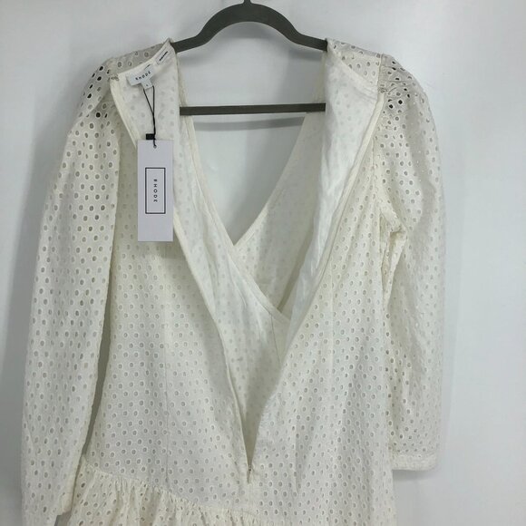 NWT Rhode White Lola Eyelet Ruffled Mini Dress size L - Picture 14 of 16